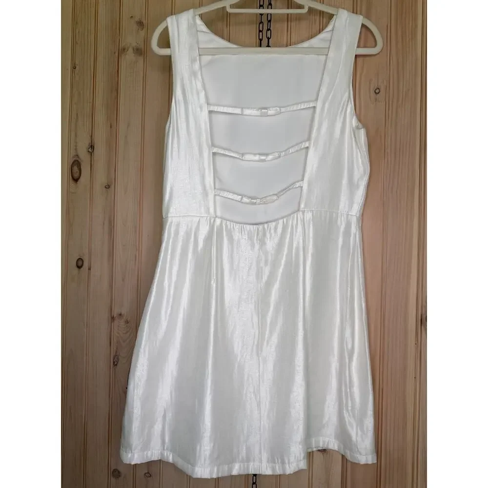 NWOT Lulus Sophisticated Selection White Sleeveless Backless Mini Dress Party L - Picture 4 of 8